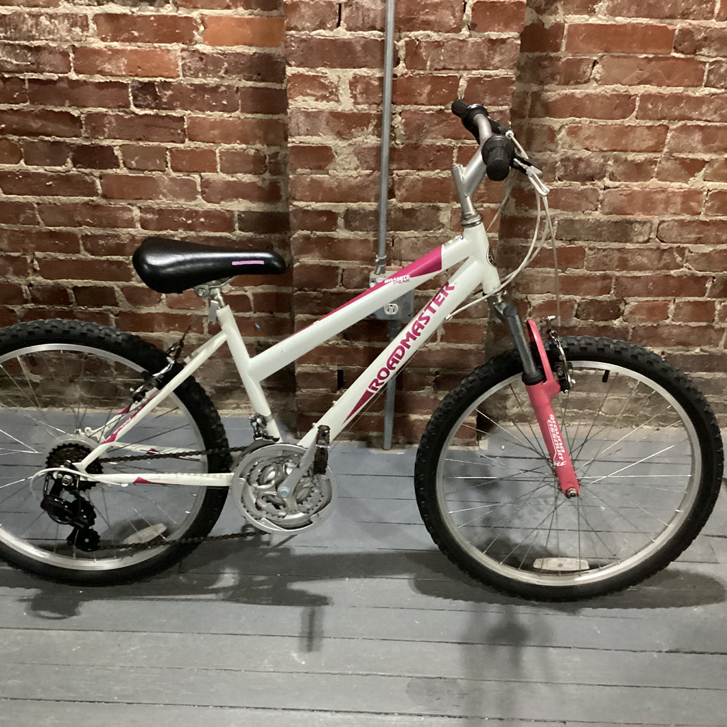 White and pink online bike